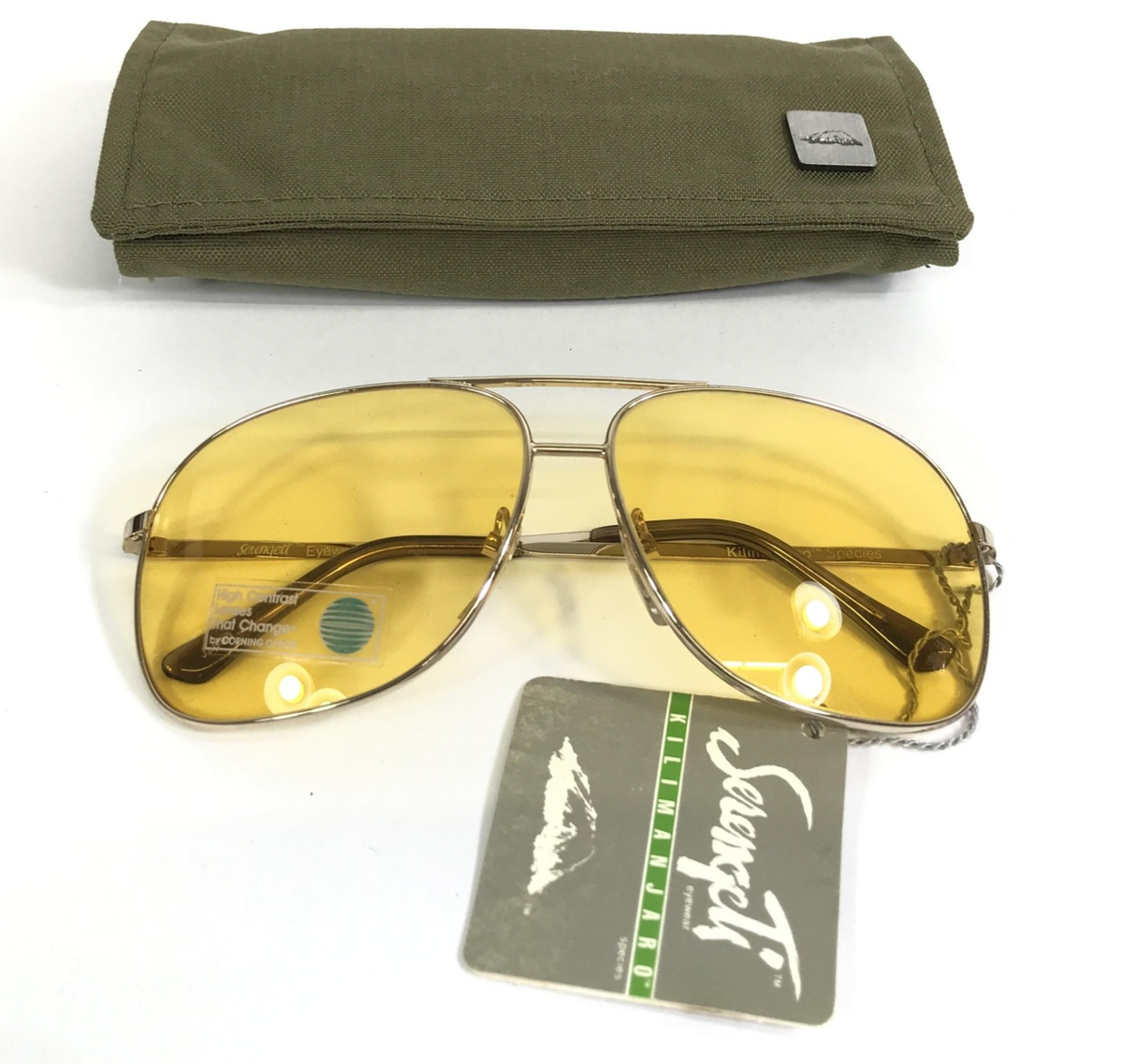 Vintage Serengeti Sunglasses 5108M Mens Gold Kilimanjaro Aviators