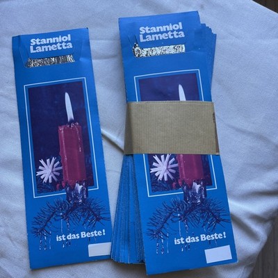 Stanniol Lametta 25 Packung Alte Unbenutzt 30 Gram Pro Packung Silber