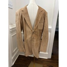 Vintage William Barry Suede Leather Jacket 70s Size 40 Made in USA