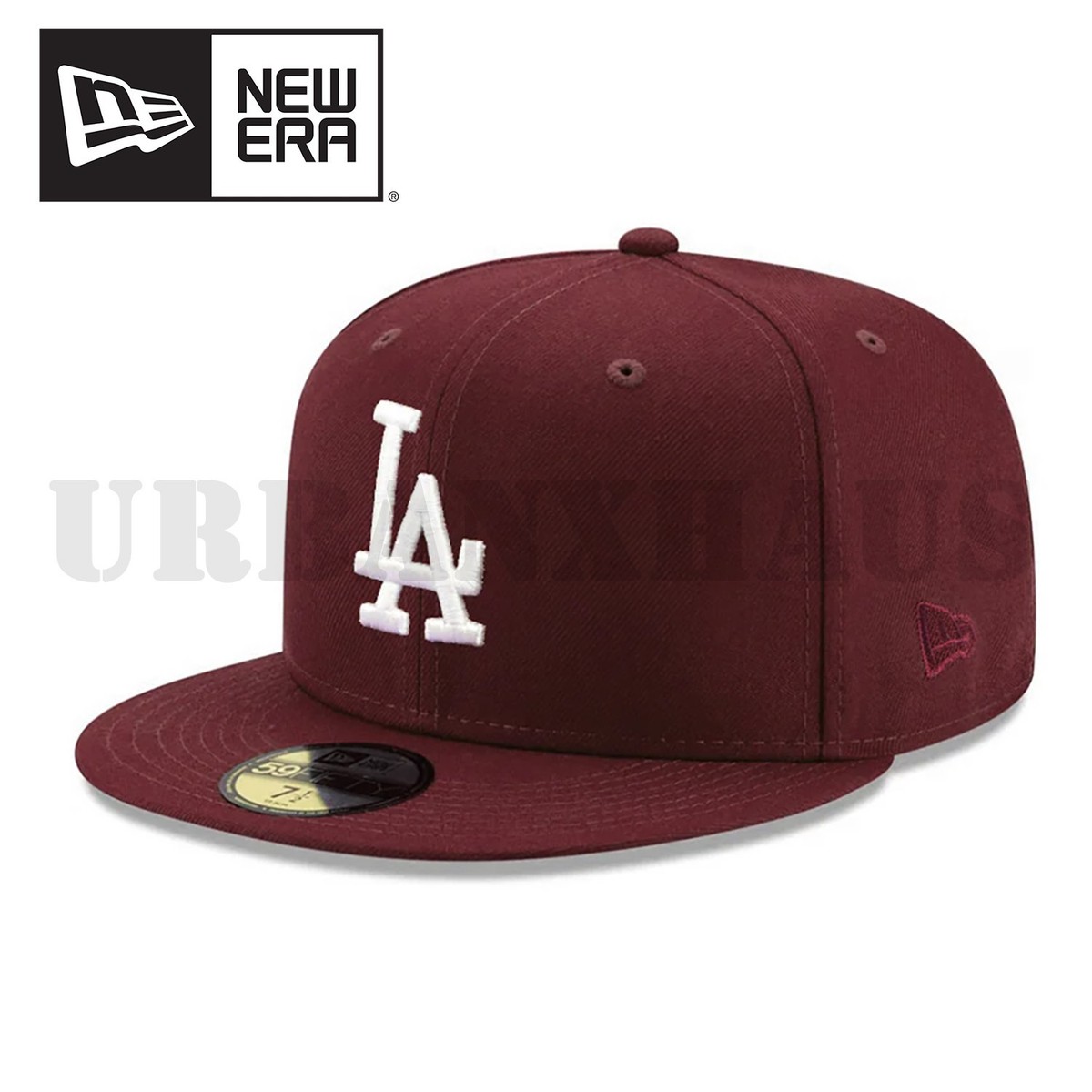 Genuine Los Angeles Dodgers New Era 59FIFTY Fitted Hat Burgundy 