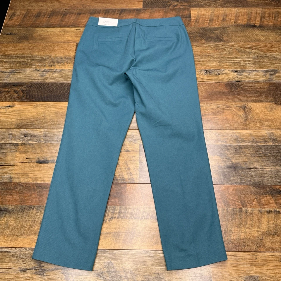 Ann Taylor лодыжки длины брюки женщин 4 изогнутый бирюзовый зеленый середины подъема эластичной новый - Изображение 2 из 4