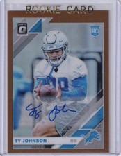 2019 Panini Donruss Optic Rookies Ty Johnson #145 Bronze Prizm Autograph