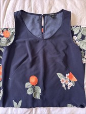 Ann Taylor Size XS Navy Dress With Oranges