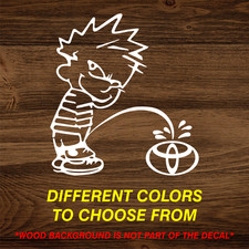 Calvin Peeing On Toyota Vinyl Decal Funny Car Truck Sticker