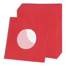 7"x7" 20 Pcs 110GSM Vinyl Record Inner Paper Sleeves with Poly Lined Red 
