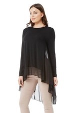 Roman Originals Women's Dip Hem Chiffon Top Long Sleeve Sizes 10 - 20