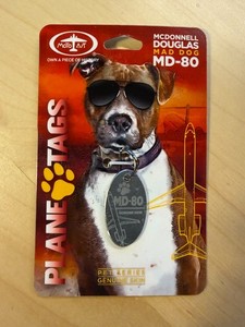 Motoart Planetags - MD-80 - Mini Pet Tag - Pet Series - Plane Tags - Dog or Cat