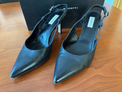 FRATELLI ROSSETTI, Echt Leder, schwarz, Gr. 38, hinten offen, super Zustand
