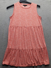 Banana Republic Tiered Midi Dress Womens S Multi Leopard Print Sleeveless Summer