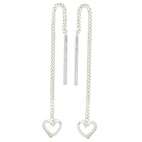 Durchzieh-OhrhäNger Herz 925 Sterling Silber Ohrringe Zum Durchziehen