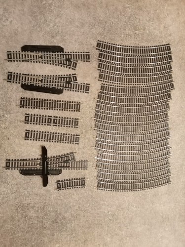Jouef ho 8 rail: 1 decrochage 1 aiguillage manuel 1 coupure 5 courbe r=325 r=385, modelisme ferroviaire train - Collection