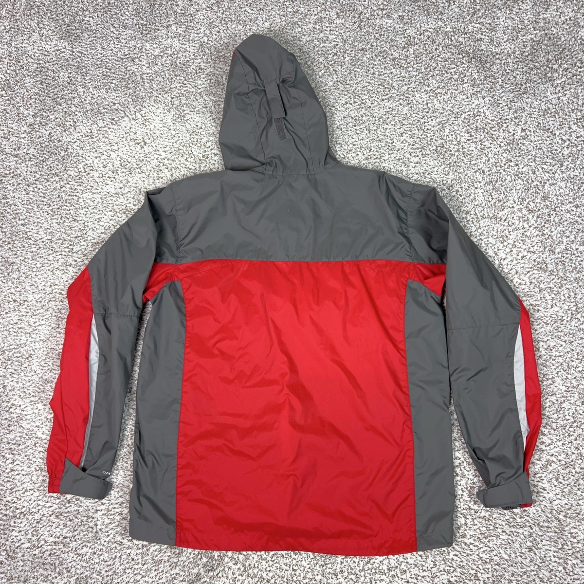 Columbia Jacket Mens Large Red Gray Omni-Shield Hooded Full Zip