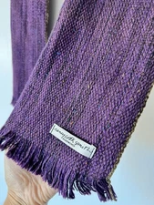 Purple Nancy Cook Smith Handwoven Scarf Soft Boho Cottage Country Vintage