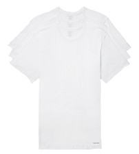 Image of Calvin Klein Mens 3 Pack Classic Fit Crew Neck Tshirts in White Sz Medium