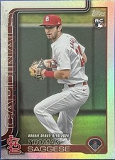 2025 Topps Update Series - Rookie Debut Thomas Saggese #US21 Rainbow Foil (RC)