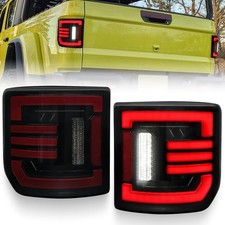 Pack 2 Tail Lights Fit for Jeep Wrangler Gladiator JT 2019-2026 Smoked Lens Turn