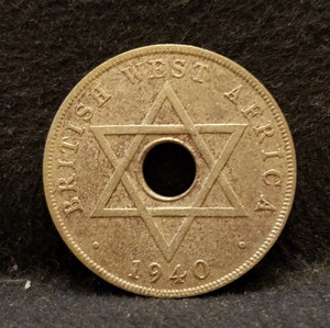 1940-KN British West Africa (BWA) penny, Kings Norton, George VI, KM-19 (BW7)