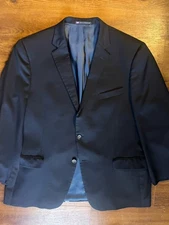 Hart Schaffner Marx 48R Navy Blue Wool Suit Stretch 42x30 Trousers Made In USA