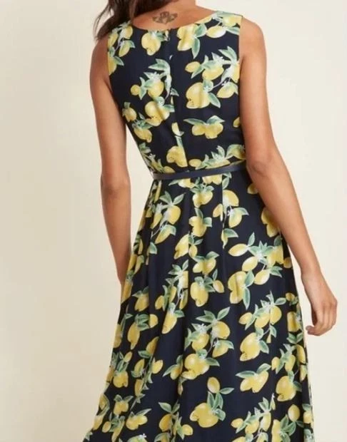 ModCloth Liza Luxe Duly Delighted Midi Dress in Lemon Cowl Neck Size Plus 3X NWT - Image 2 of 4