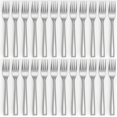 Hunnycook 24-teiliges Gabelset - Edelstahl Dinner Einheitsgröße, silber 