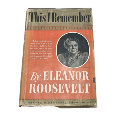 Vintage Collectable HC Book 1949 By Eleanor Roosevelt First Lady Memoir, Ephem..