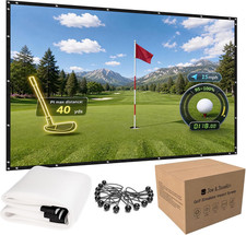 Golf Simulator Impact Screen, Garage Indoor Training Practice Hitting Net