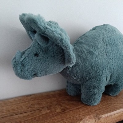 Jellycat Medium Fossilly Triceratops - Retired Green Dinosaur Top Condition