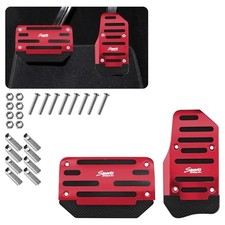 2PCS Car Gas Pedal Covers, Brake Accelerator Pedal Pads Set Non-slip Red