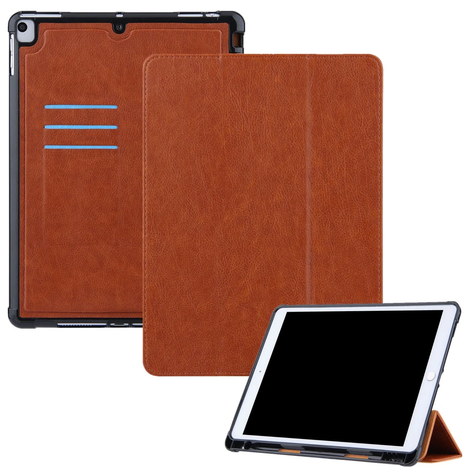 Funda inteligente de cuero con soporte triple triple para iPad 5ª 6ª 7ª 8ª 9ª generación Foto 4 de 4