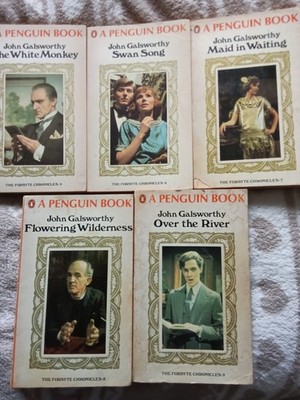 5x John Galsworthy Penguin Forsyte Chronicles Paperback Book Lot 4/6/7/8/9