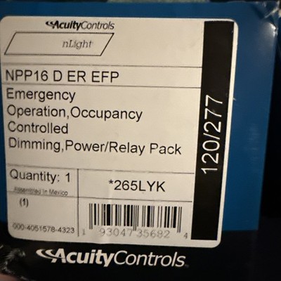 Acuity Controls nLight NPP16 D ER EFP | 265LYK | Dimming Power Pack Relay | NEW