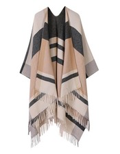 Women's Shawl Wraps Open Front Poncho Sweater Cape Cardigan with Tassel Winte...