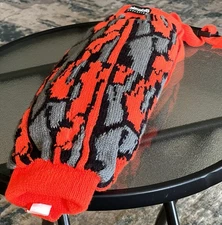 Vtg. Thinsulate Blazing Orange Camo Hunting Knit Hand Warmer Muff/Great Colors