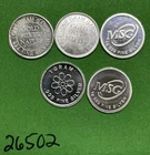 5 Silver Rounds 1 gram Pure .999 Fine Bullion Exact Shown In Photos