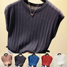 Short Sleeve Casual Knit Top for Women Available in Multiple Solid Colors