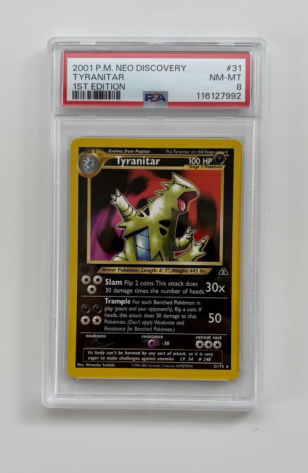 1st Edition Tyranitar, NM-MT PSA 8 NM-MT 2001 Pokémon Neo Discovery, 31/75