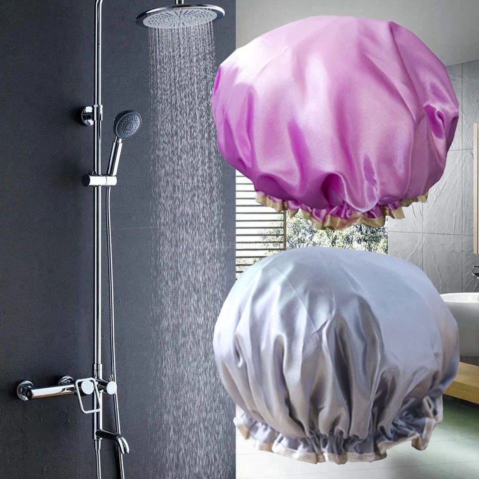 3 PCS Wiederverwendbare Duschhaube Frauen Duschmütze Duschkappe Für Zöpfe - Bild 3 von 4