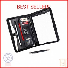 Eshow Leather Portfolio Professional Business Padfolio with Zipper - Interview R
