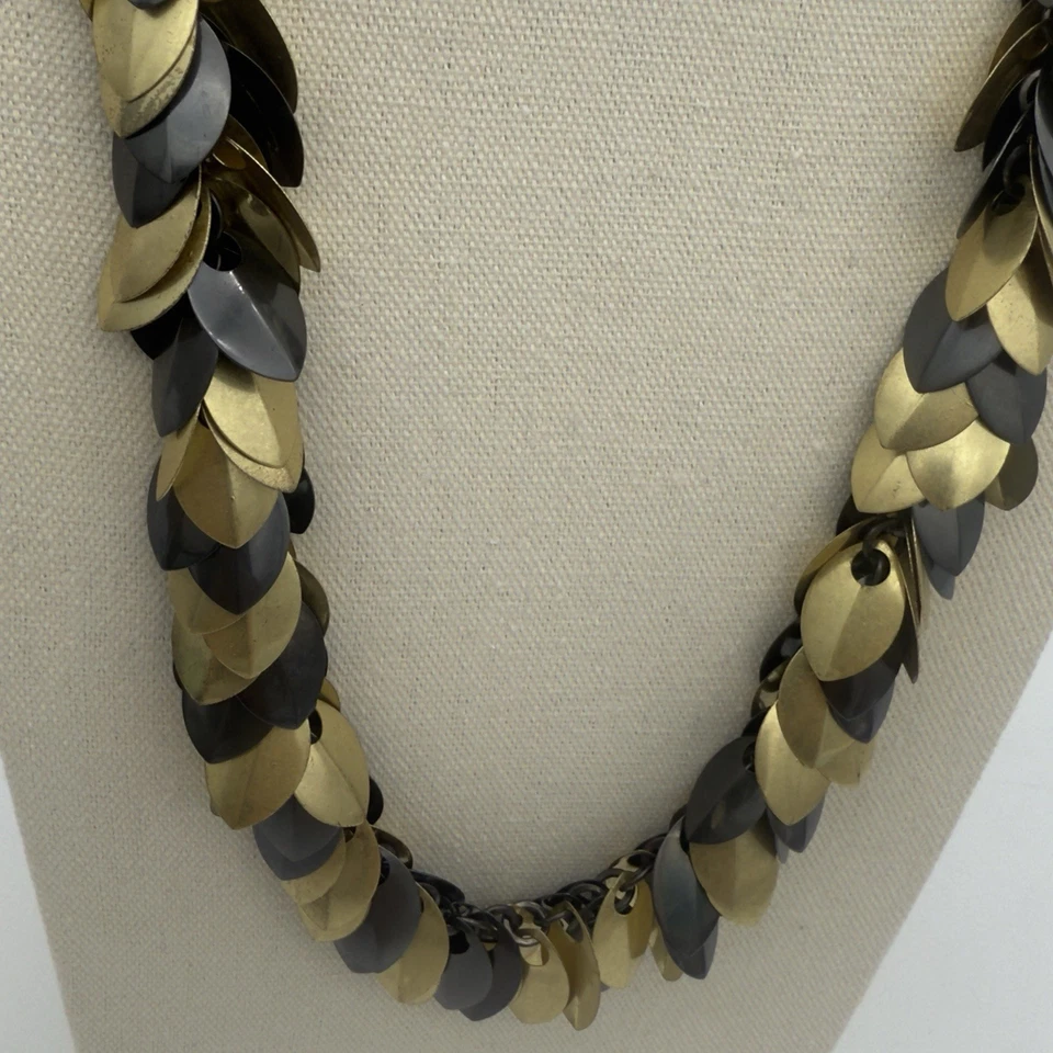 Винтажный Kenneth Cole ожерелье рыбы масштаб подвеска веревки цепочка почты джингл сетки - Изображение 4 из 4