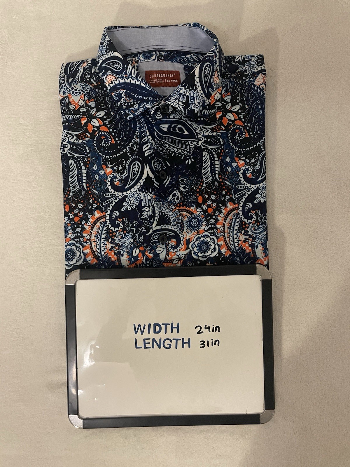 Consequence Men’s Print Button Down Long Sleeve S… - image 1