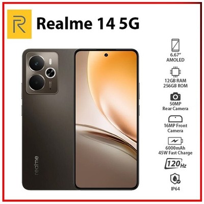 Realme 14 5G 12GB+256GB STORM TITANIUM Dual SIM Global Ver. Android Mobile Phone