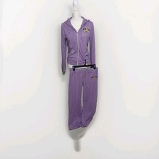 BCBG purple tracksuit with crown and rhinestone details tracksuit y2kL 40x2