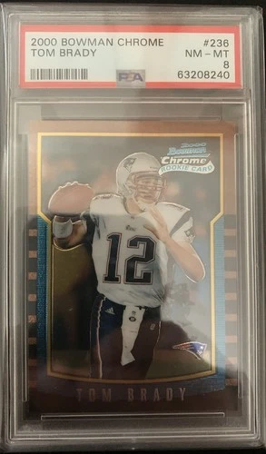 2000 BOWMAN CHROME TOM BRADY ROOKIE RC #236 PSA 8