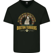 Camiseta De Algodón Para Hombre Con Cuello En V Boston Terrier