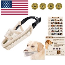Nylon Dog Muzzle for Small Medium Large Dogs, Air Mesh Breathable and Drinkab...