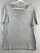 Chelsea 28 Womens Gray Ruffle Sleeve Top Size L Made in Mexico