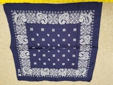 Vintage Bandana 100 Cotton RN 13960 BLUE PARIS MADE IN U.S.A.