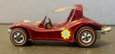 1969 Vtg Hot Wheels Redline Sand Crab Rose Red w/ Black Interior Flower Power