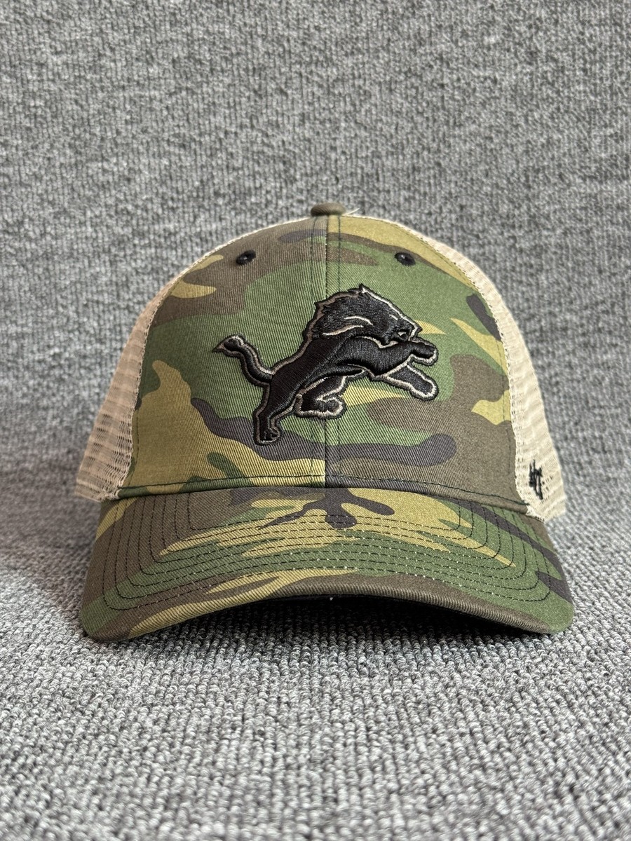 '47 Brand Detroit Lions Trucker Strapback Camo Tan One Size NFL Hat