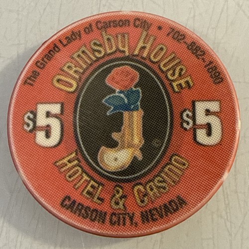 1996 ORMSBY HOUSE $5 CASINO CHIP CARSON CITY NEVADA SPEDIZIONE COMBINATA - Foto 2 di 3